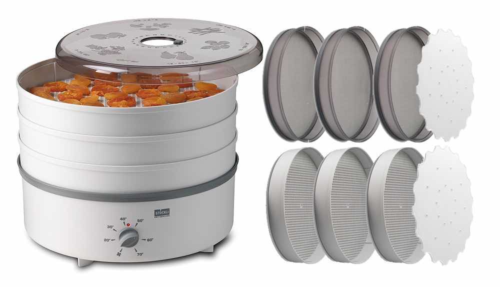 Stöckli dōrrex dehydrator - mattørke m. 3 stål + 3 plast + 2 silikonmatter