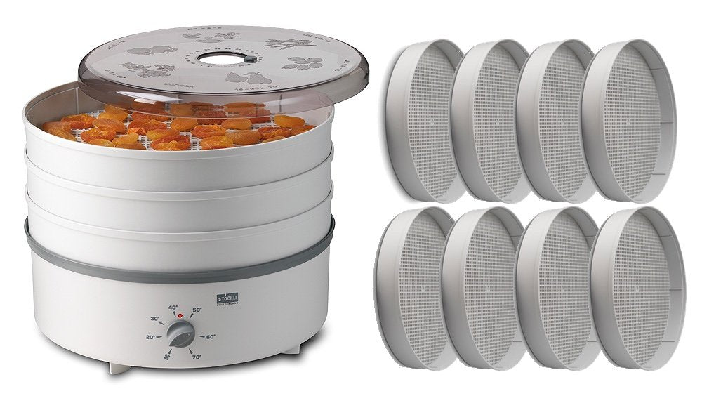 Stöckli dōrrex dehydrator - mattørke med 8 plastgitterbrett